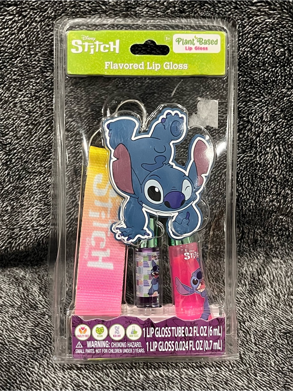 Disney Stitch Lip Gloss Keychain Set